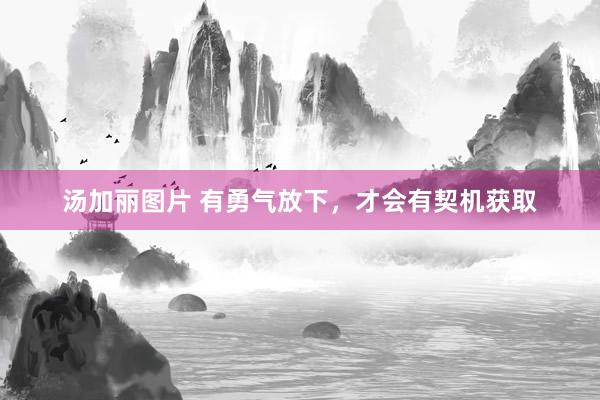汤加丽图片 有勇气放下，才会有契机获取