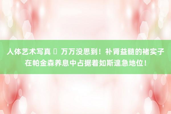 人体艺术写真 ​万万没思到！补肾益髓的褚实子在帕金森养息中占据着如斯遑急地位！