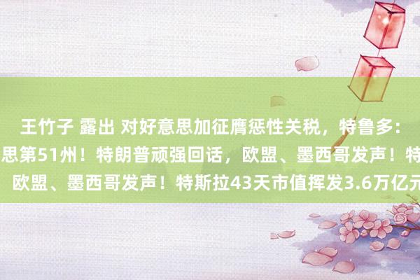 王竹子 露出 对好意思加征膺惩性关税，特鲁多：不会驻防，永不当好意思第51州！特朗普顽强回话，欧盟、墨西哥发声！特斯拉43天市值挥发3.6万亿元